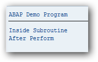 ABAP Subroutine