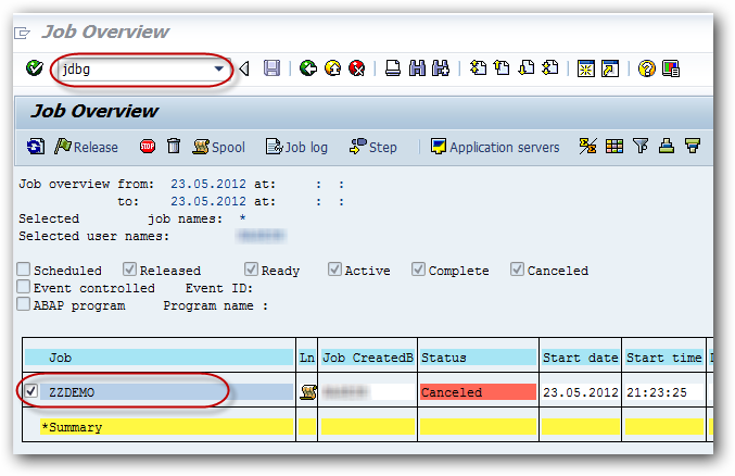 Details 215 how to debug background job in sap